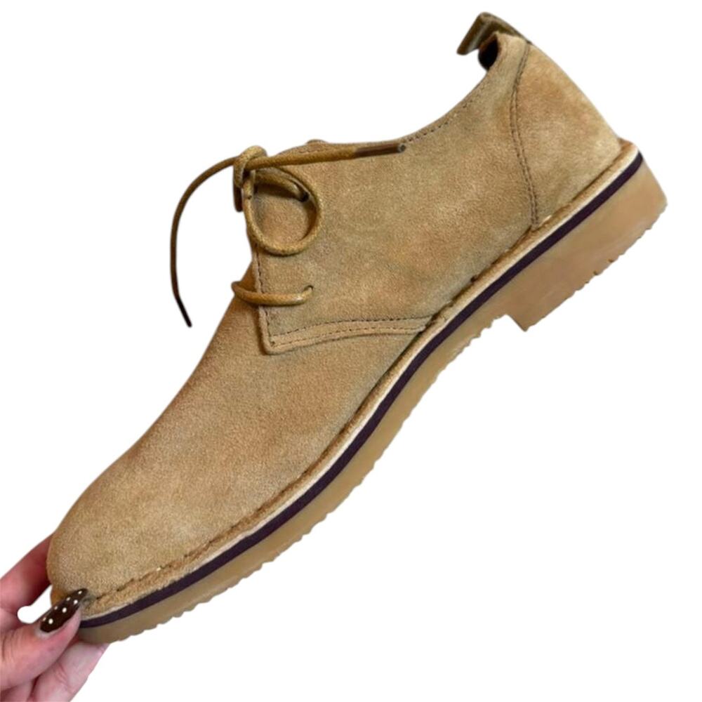 Propét Finn Suede Lace Up Oxfords Desert Camel Orthotic Friendly Shoes 10 ½ Wide